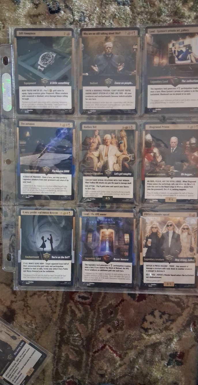 1st Edition Epstien File Cards With 1 Halo
